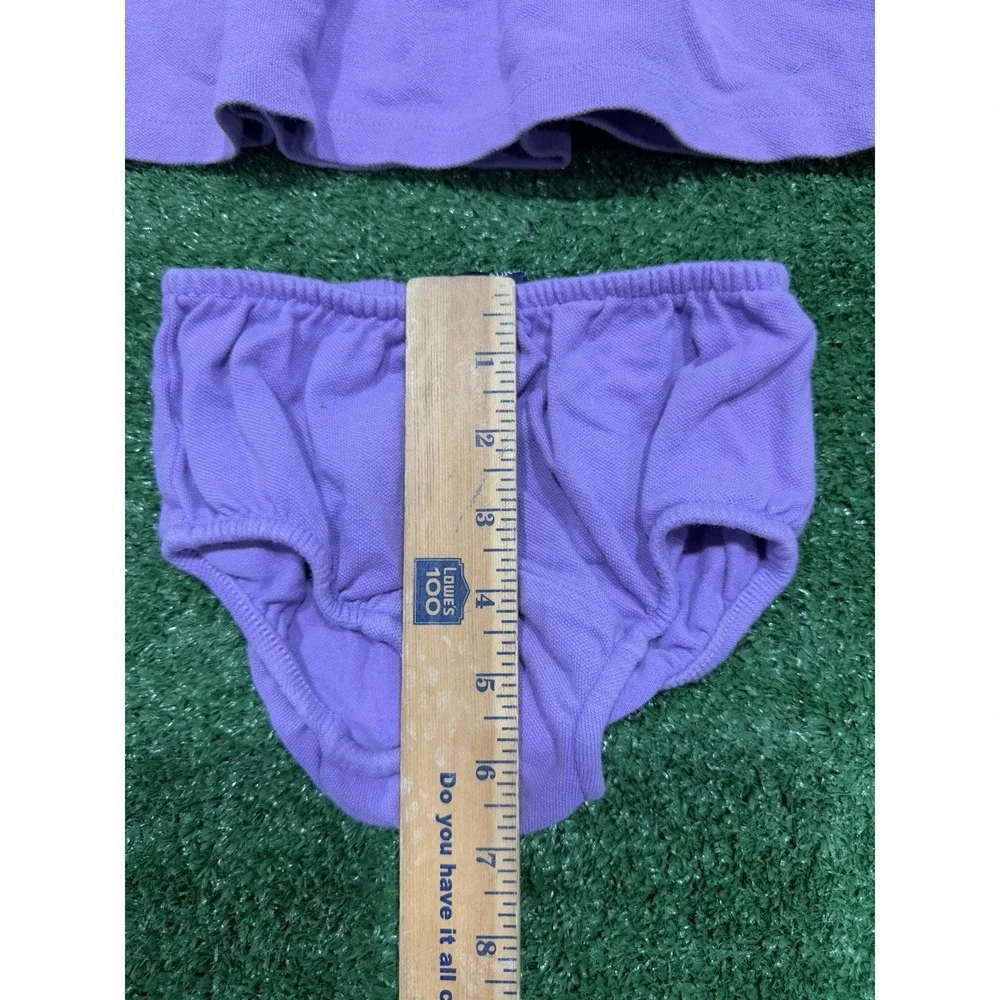 Ralph Lauren Purple Cotton Dress‎ with Matching Bloomers Baby Girl 18M
